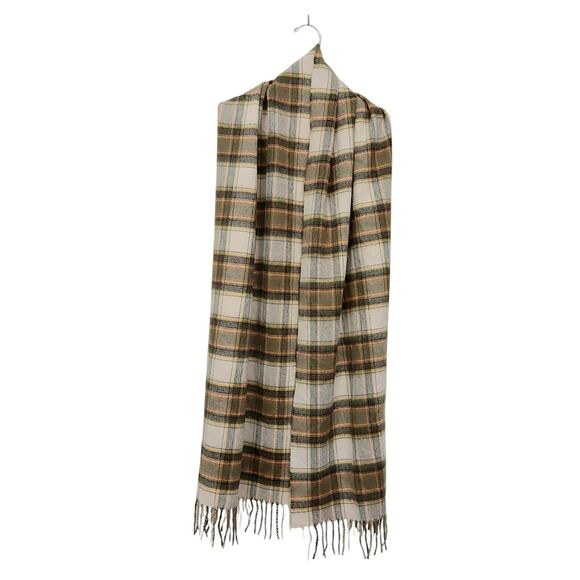 Aramita Campbell Scarf Adults One Size Brown Tartan Plaid Soft Cashmere Fringed - Picture 3 of 10